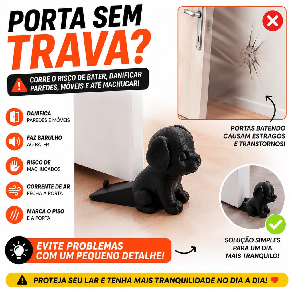 Suporte Trava Porta Cachorrinho Aparador Peso Trava Porta Cunha Calço Divertido Anti impacto Decoraçao