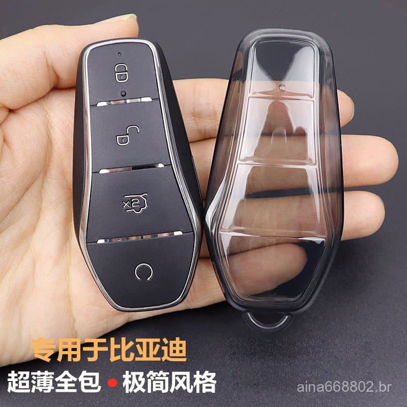 Capa de chave BYD Yuan up Qin L PLUS Dolphin Lion Song, capa transparente DMi Tang Han Seal, capa de chave de carro ev B