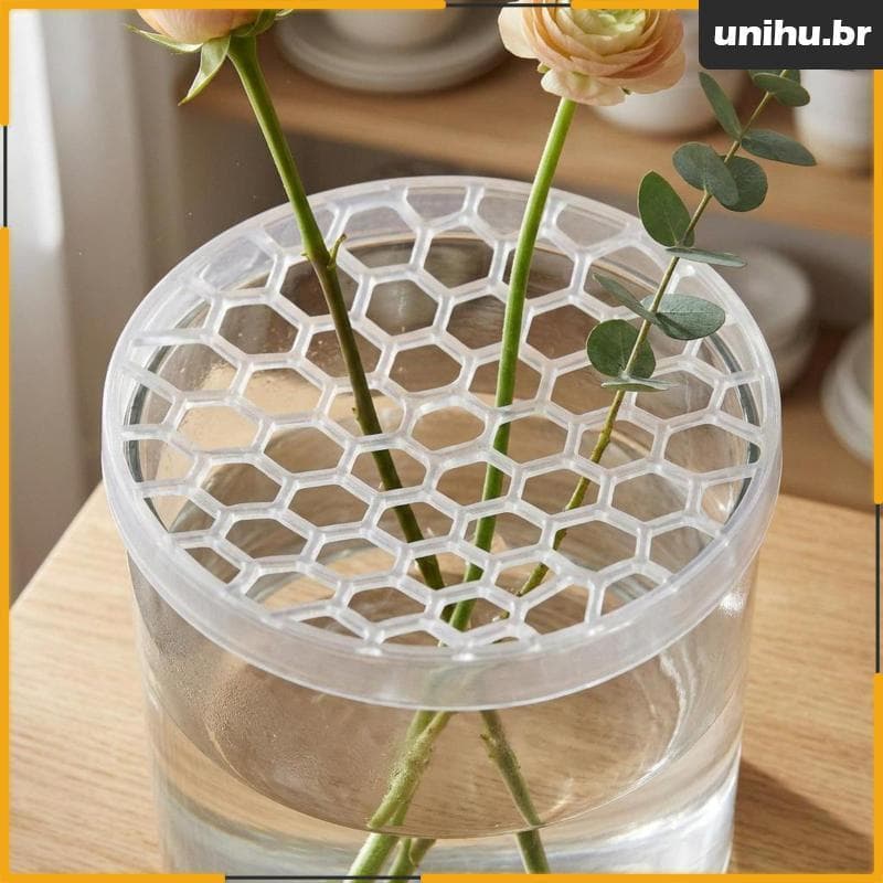 [Unihu] Transparente Silicone Flor Sapo Disco Plano Favo De Mel Grade De Flores Acessório De Decoração Reutilizável Lavá