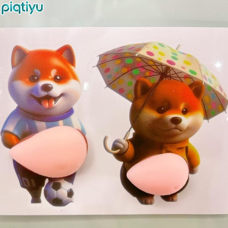 PIQTI 2 Peças De Adesivos De Telefone Shiba Inu Fofos Espremidas 3D , Decoração Para Alívio Do Estresse