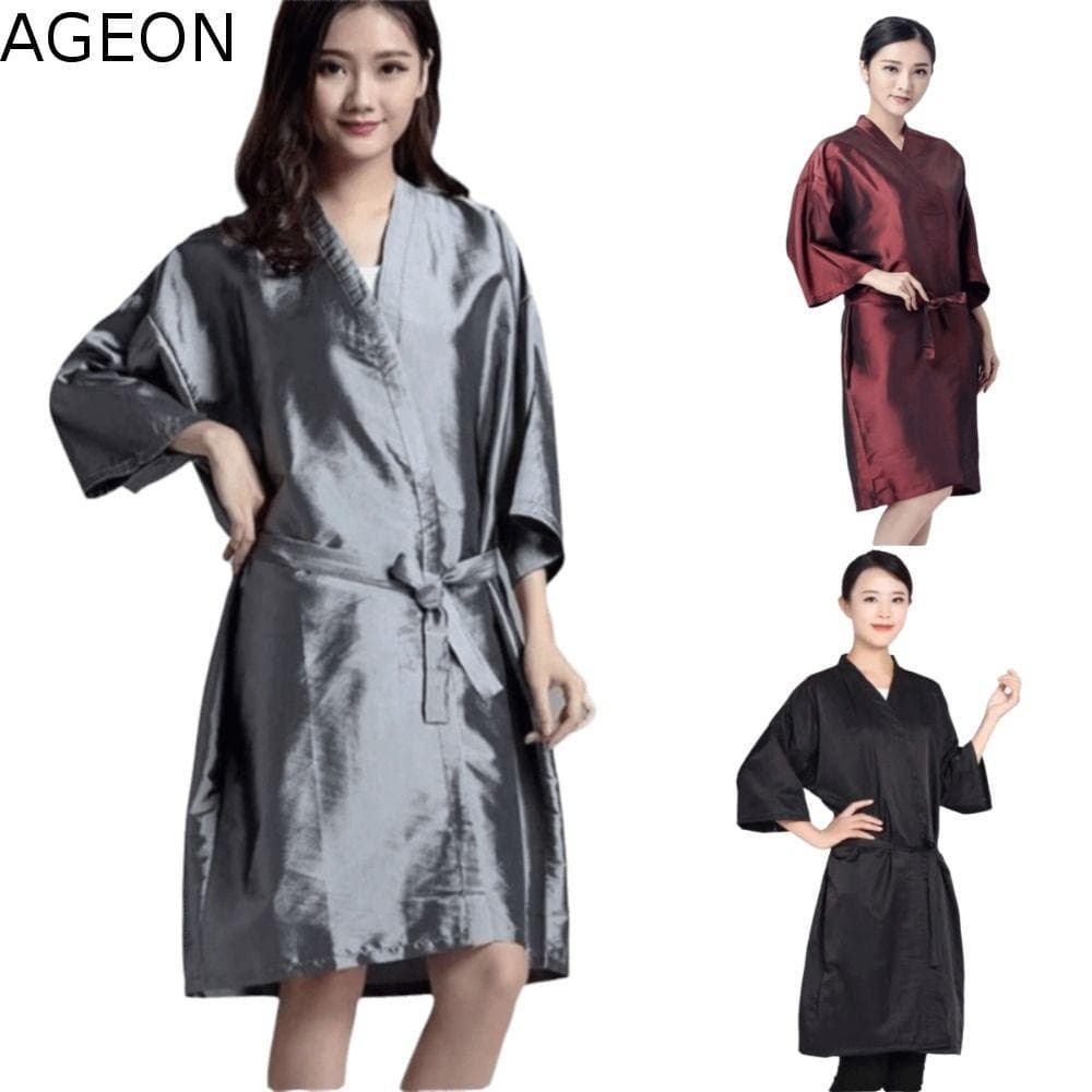 AGEON Bata De Salão De Cabeleireiro , Vestido Profissional Para Corte De Cabelo , Capa Cliente , Roupões De Banho Femini