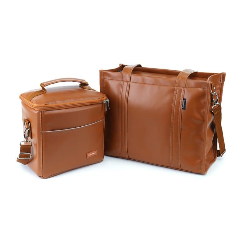 Kit Bolsa Tote Midi com Alça + Térmica Move Média Caramelo