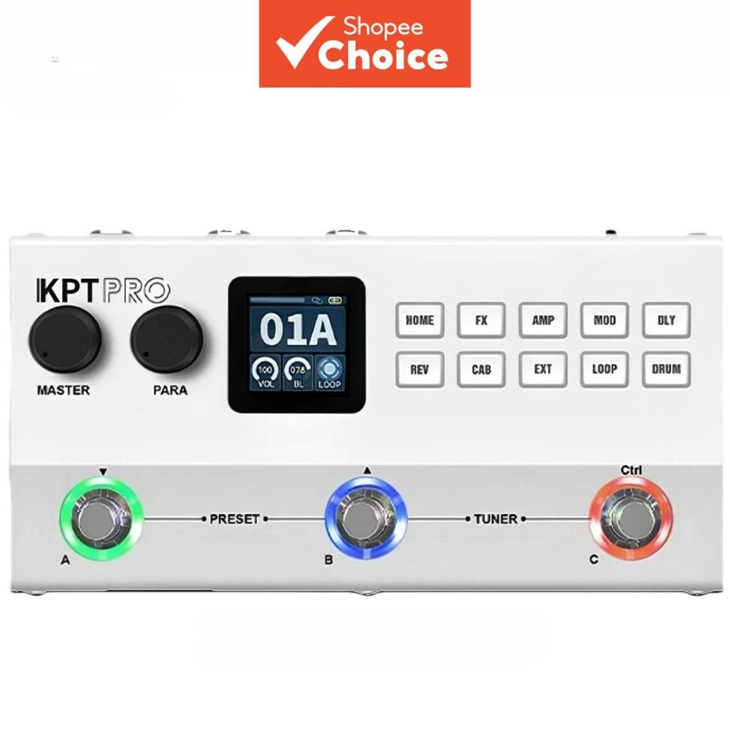 Pedal de Efeitos Multic Yuimer KPT PRO, DSP Dual-Core, Bateria 2000mAh, Saída XLR, 60 Modos de Ritmo IRS, Pedal de