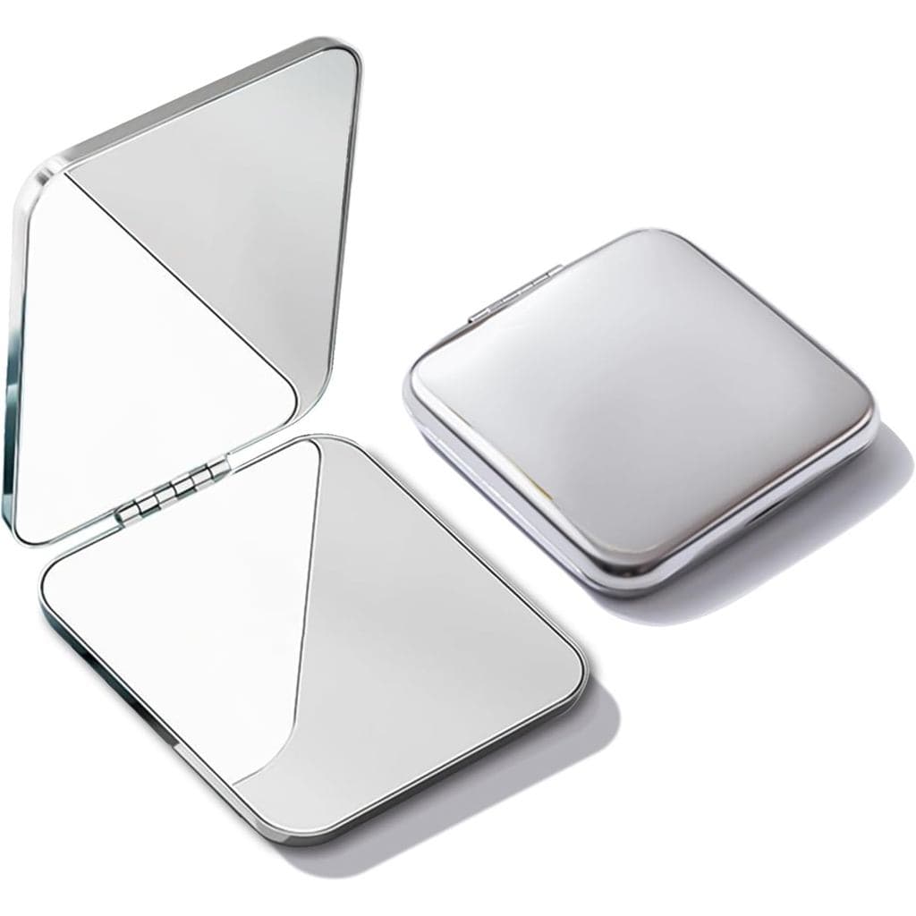 Espelho de Maquiagem para Viagem, Espelho de Maquiagem Portátil Dobrável de Dois Lados, Espelho de Bolso Compacto para B