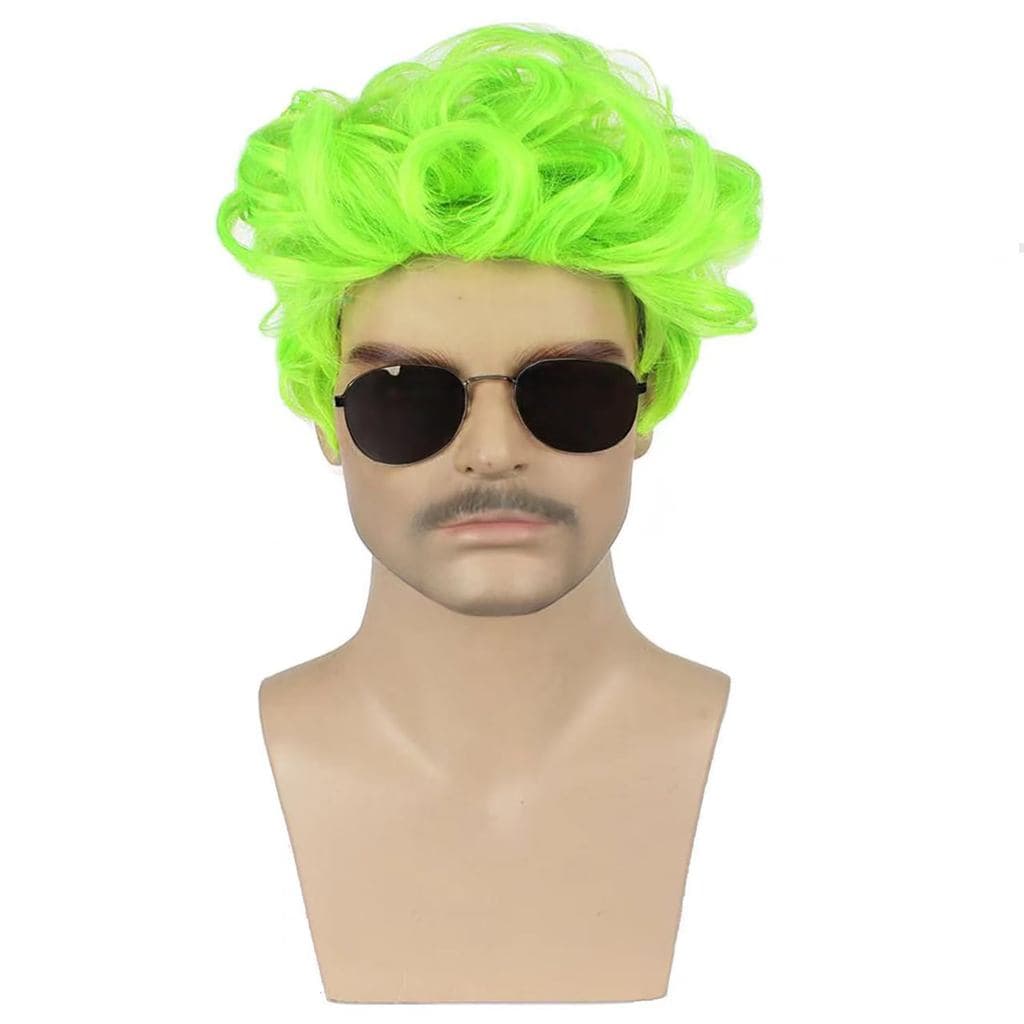 Perucas Masculinas Incohair, Peruca Curta Verde Resistente ao Calor, Peruca Sintética para Cosplay de Personagens de Hal