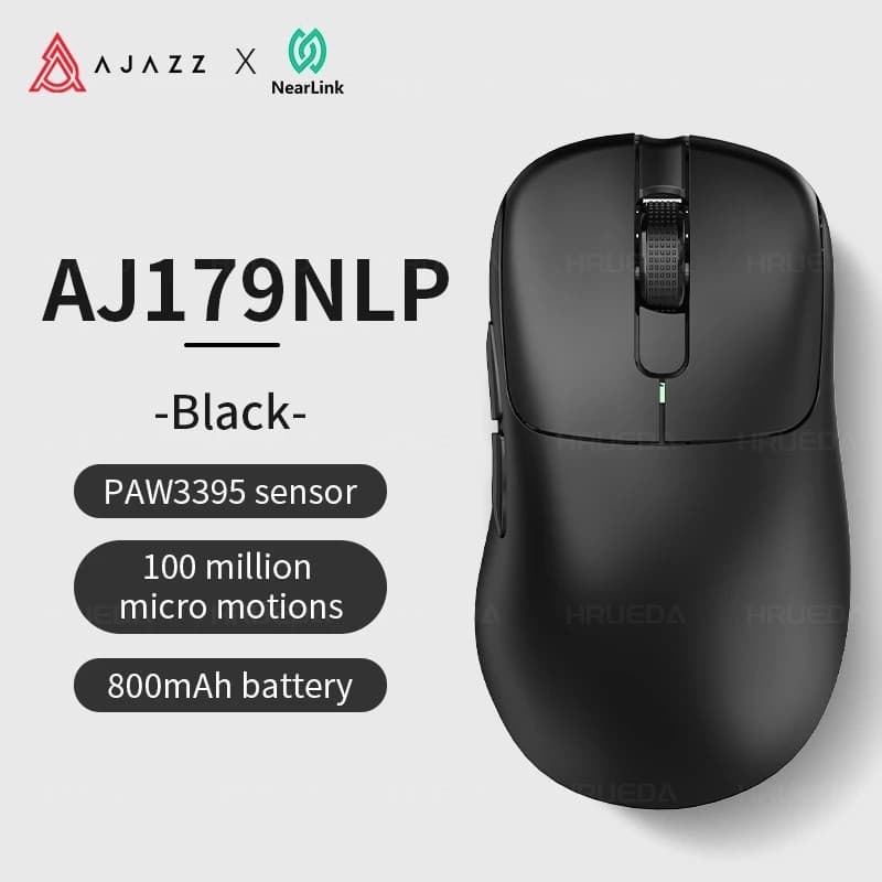 Ajazz AJ179 NLP Long Endurance 800mAh Conexão Nearbuy Mouse Para Jogos Tri-Modo Sem Fio 12000 DPI Jogadores Destros