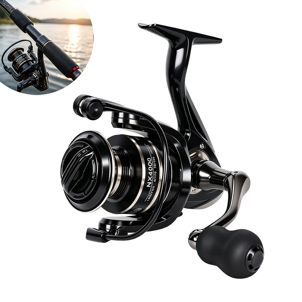 Molinete AC4000 em Metal Aço Alça Direita e Esquerda Carretel Médio Peça Reposição Acessório Profissional para Pesca