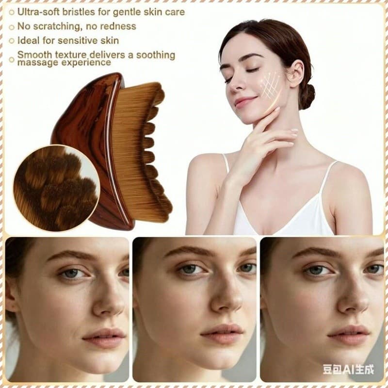 Escova Facial Linfática de Contorno Tamanho Grande para Massagem e Cuidados com a Pele em Casa / Escova de Limpeza Facia