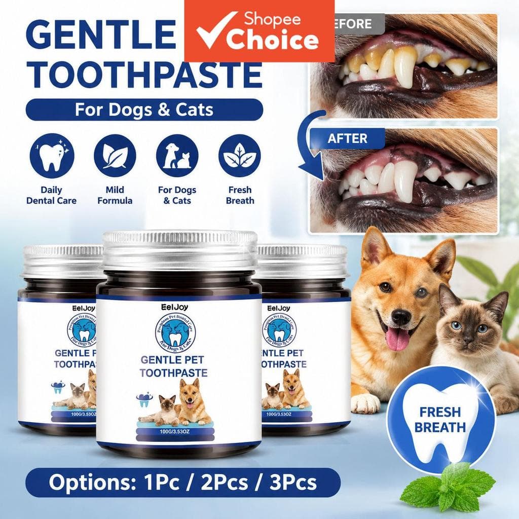 Pasta de Dente Profissional Suave para Animais de Estimação (1 unidade/2 unidades/3 unidades), com óleo de coco e menta