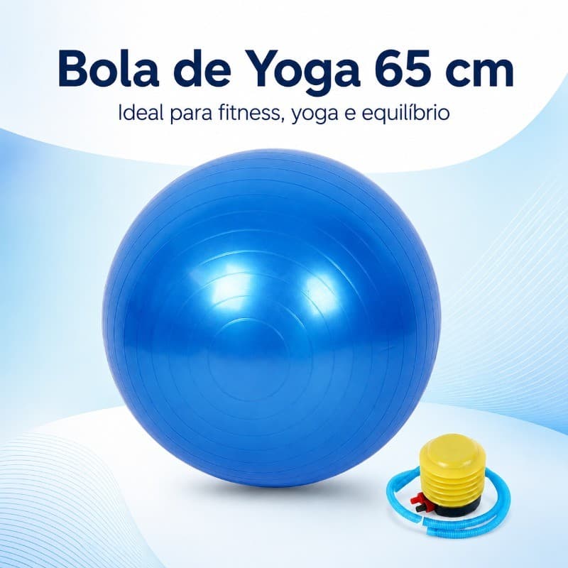 Bola suíça de Pilates (bola de ioga) 65 cm, adequada para treinamento funcional, ioga e fisioterapia, bomba de ar grátis