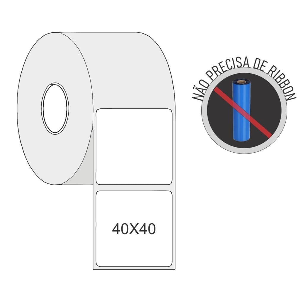 Etiquetas Adesivas Térmica direta 40x40 mm 465 Unidades Impressoras Zebra, Argox, Elgin e balança