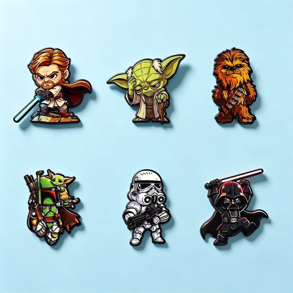 [6pçs] Broches de Liga Star Wars - Decora Roupas e Mochilas