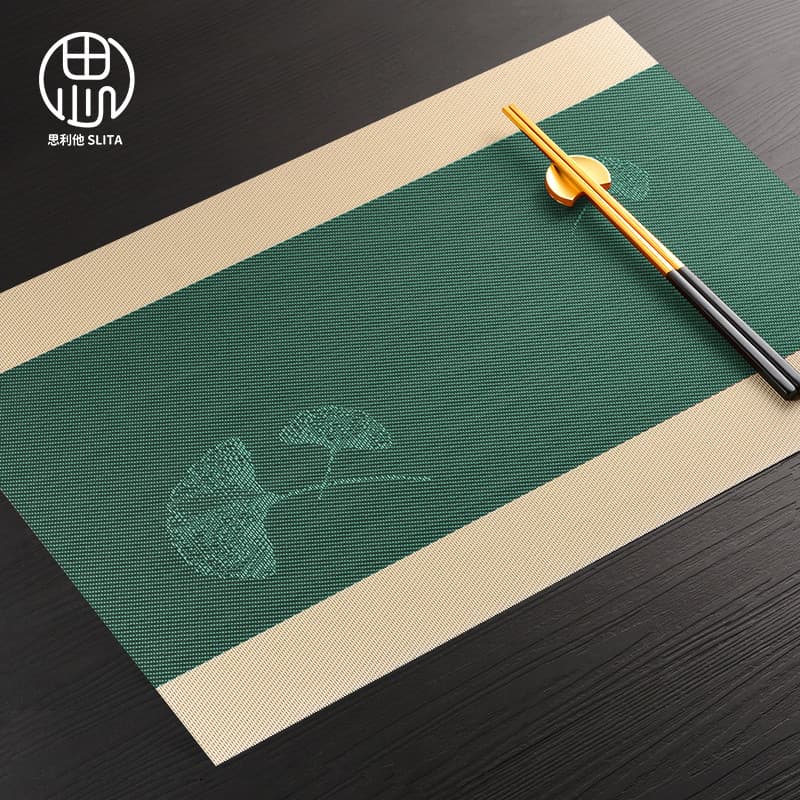 Ginkgo verde Placemat comida ocidental 2026 novo estilo almofada de isolamento de mesa almofada de prato de jantar High-