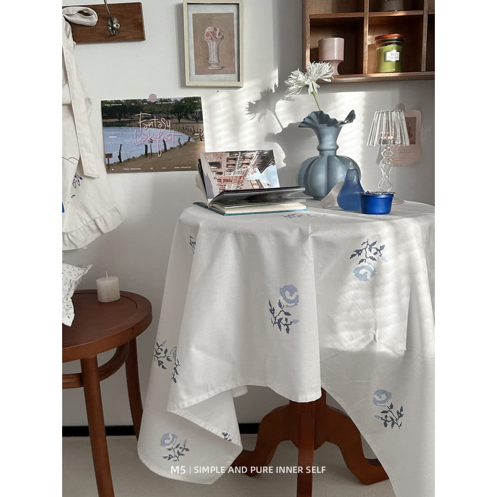 Ins arte estilo puro algodão dormitório pano de mesa foto pano de mesa de café pano de mesa redonda capa de ta