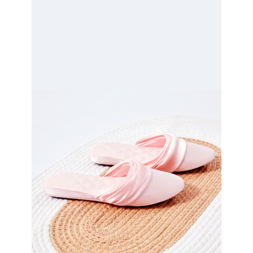 Ar plissado cetim Boutique casa sapatos interior simples verão macio respirável confortável antiderrapante mudo chinelos