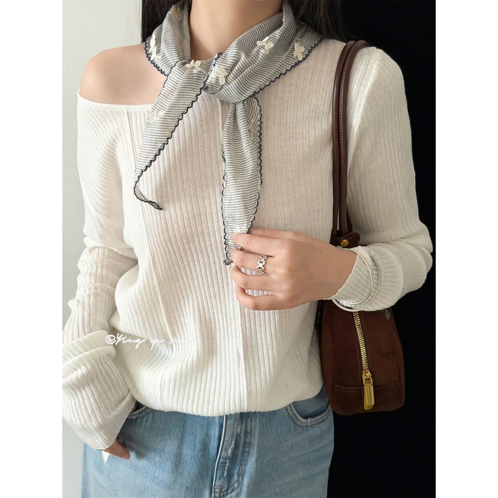 Primavera estilo coreano bordado flor renda triângulo cachecol novo estilo lenço de proteção de pescoço cachecol All-Mat