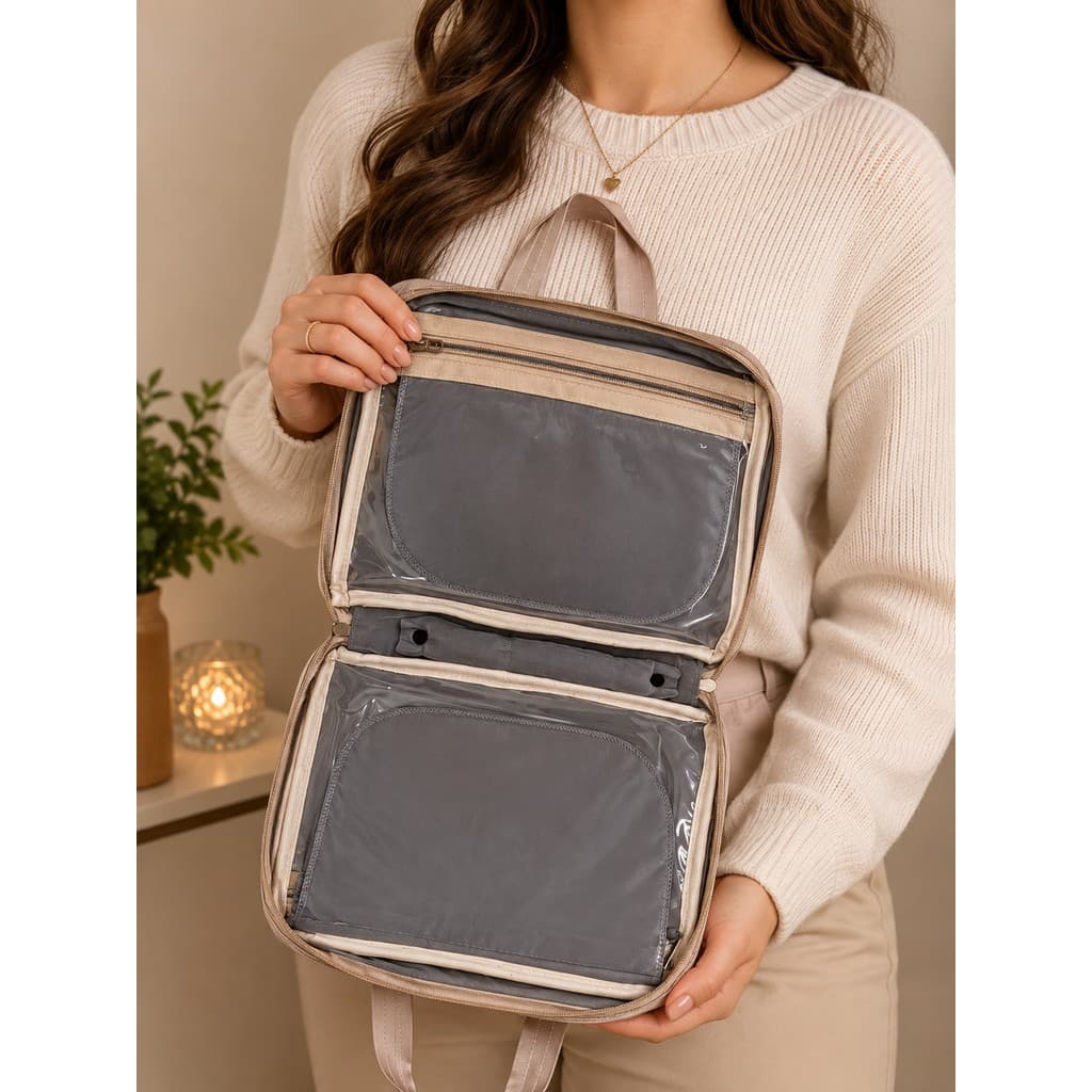 Necessaire Feminina Grande Maleta Organizadora de Viagem Maquiagem Semijoias Cosméticos