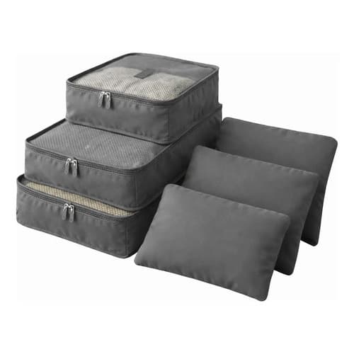 Kit 6 Organizadores De Mala Para Viagem Cinza
