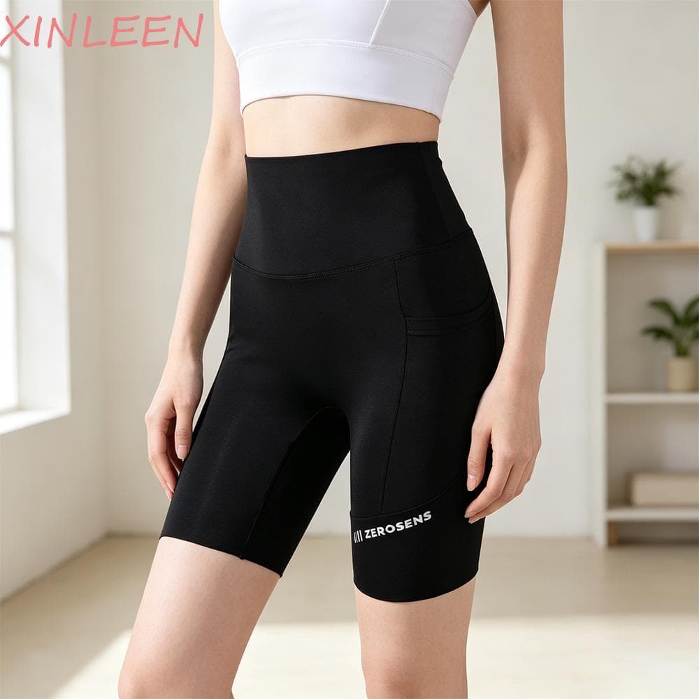 Calça Capri Feminina XINLEEN Yoga , Leggings Femininas Elásticas Emagrecedoras Com Bolso , Sem Costura