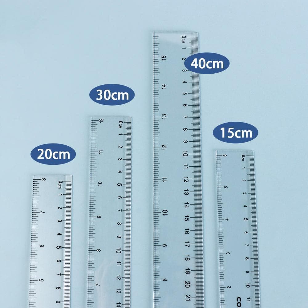 Régua Reta , De Medição De Plástico De 15cm 20cm 30cm 40cm , Escritório De Desenho Transparente Multifuncional