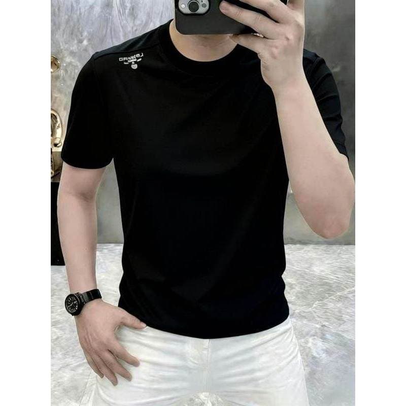 2026 primavera verão estilo de ano novo simples Casual All-Match luz luxo bordado masculino de manga curta moda masculin