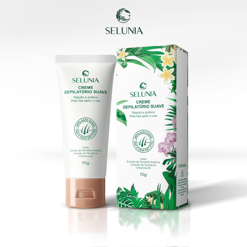 Creme Depilatório Selunia Sem Dor – Remoção Rápida de Pelos e Pele Lisa com Centella e Vitamina E