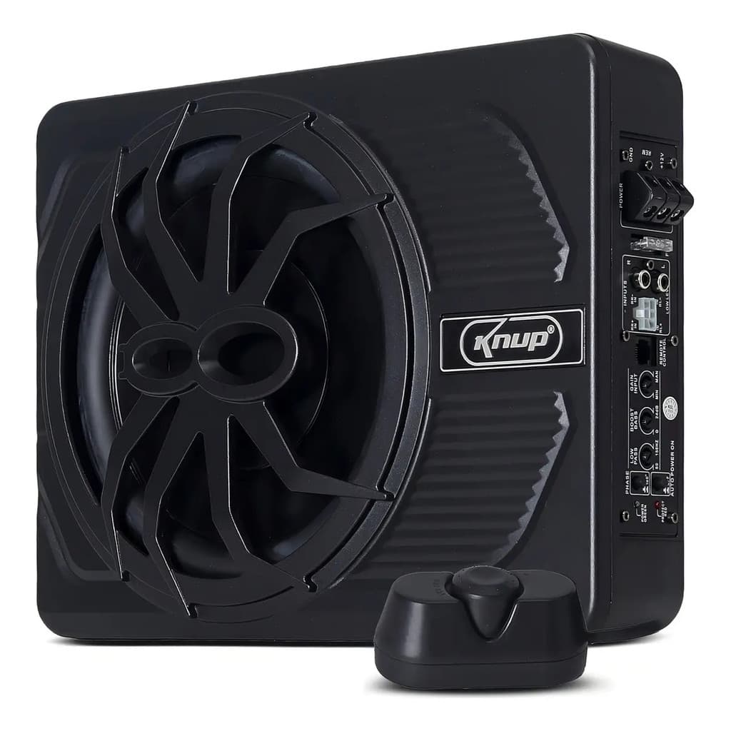 Subwoofer Slim Knup 10 Polegadas 200w Amplificado Para Carro