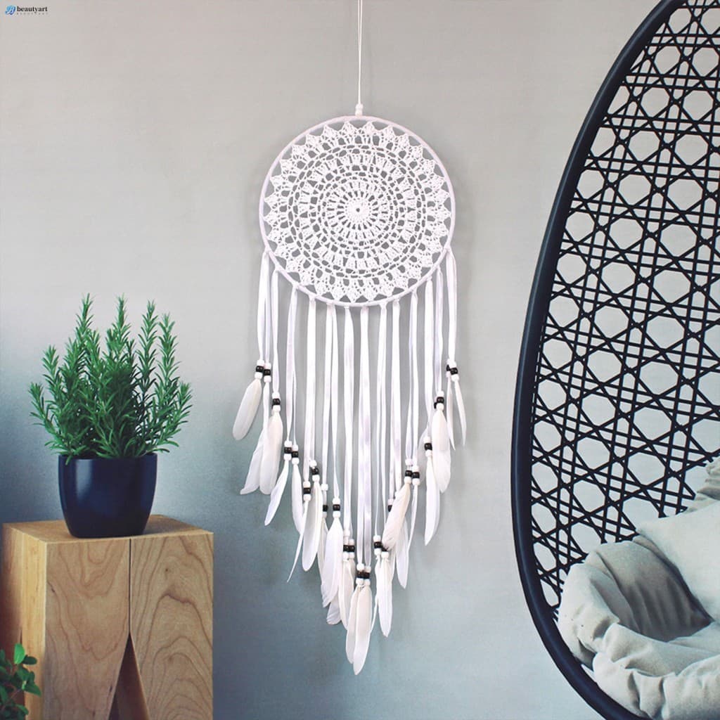 Feather Dream Catcher-Ornamento De Suspensão De Parede De Metal Para Decoração De Casa