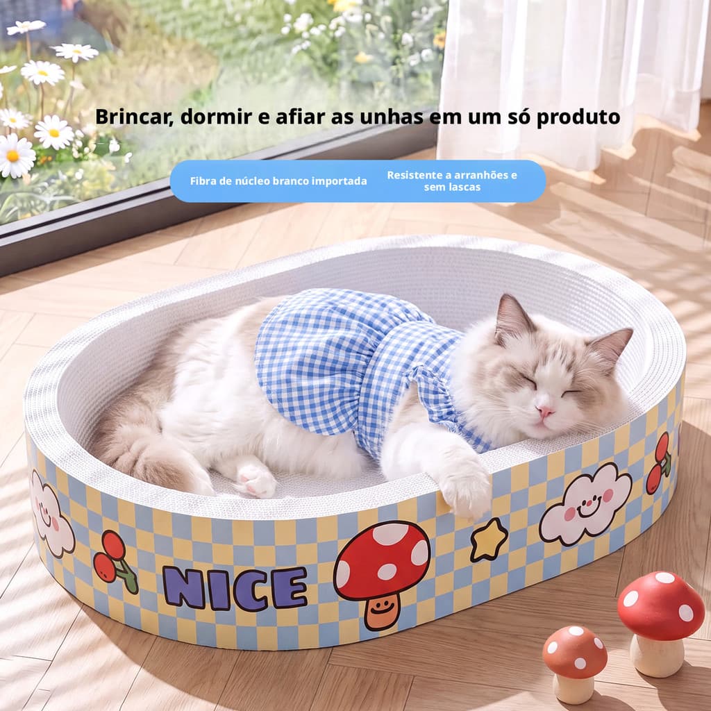 Série Senbai: Placa de piso em papel kraft com padrão de grilhas, branca, resistente ao arranhão e ao desgaste, para gat