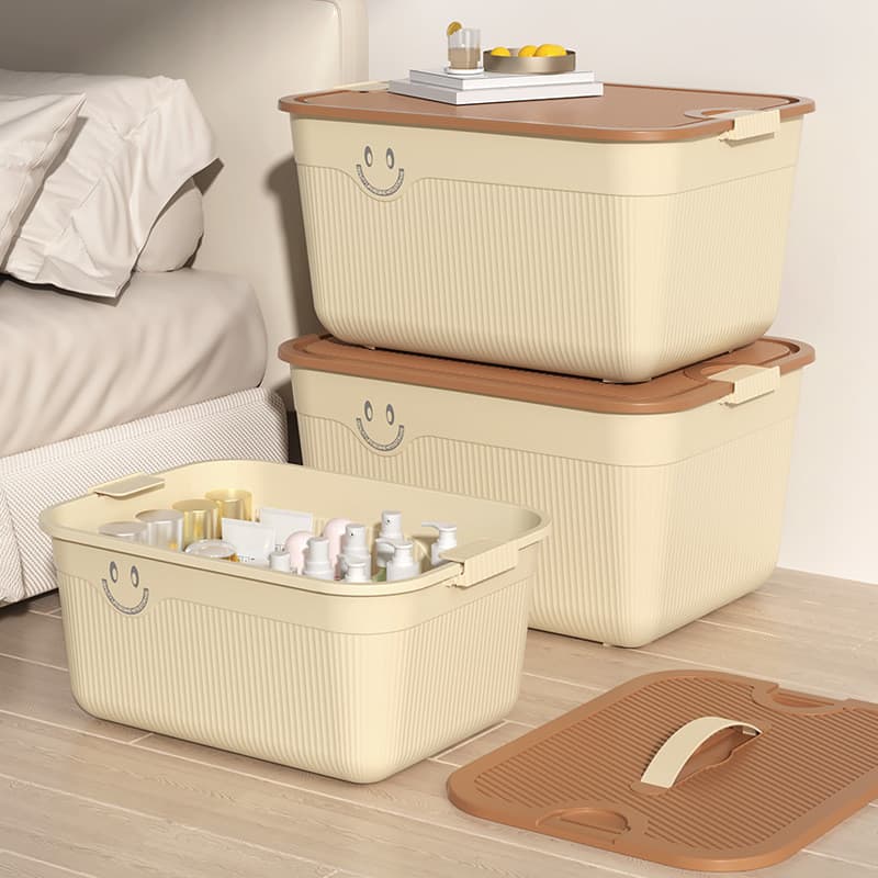 Caixa de armazenamento portátil com tampa Caixa organizadora de brinquedos para lanches de plástico Caixa de armazenamen