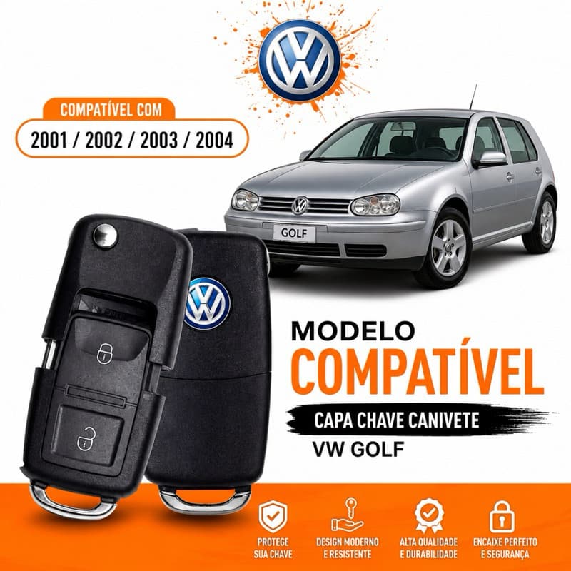 Chave Canivete Volkswagen G5 2 Botões  – Encaixe Perfeito  - Controle Vw Gol
