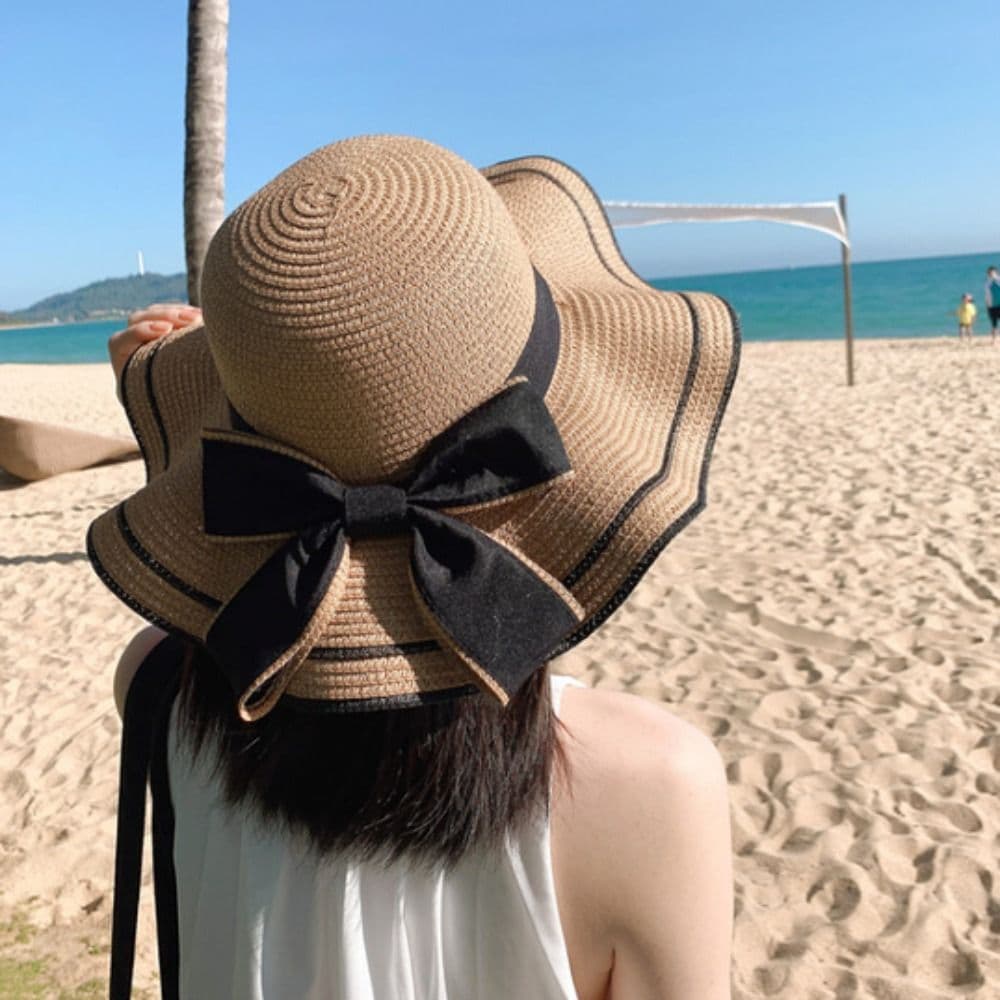 2024 Chapéus De Verão Para Mulheres Chapéu De Sol Praia Senhoras Moda Plana Bowknot Panamá Senhora Casual Mulher Palha