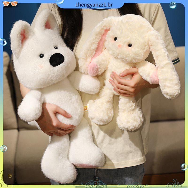 Correndo boneca filhote de cachorro boneca bonito brinquedo de pelúcia série coelho boneca menina calmante cru correndo