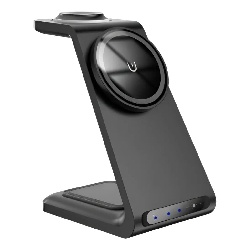 Suporte Carregador Sem Fio Magnético 3 em 1 15W Anatel por Indução para Celular e Fone