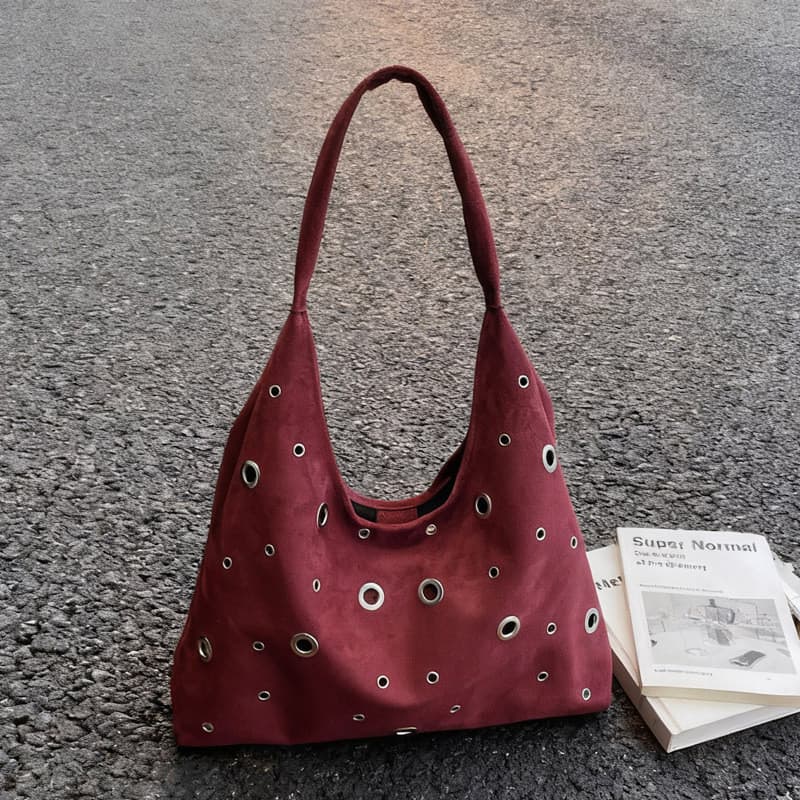 Rebites ocos sacola de grande capacidade Casual Commuter bolsa de ombro em forma de bolinho portátil feminino