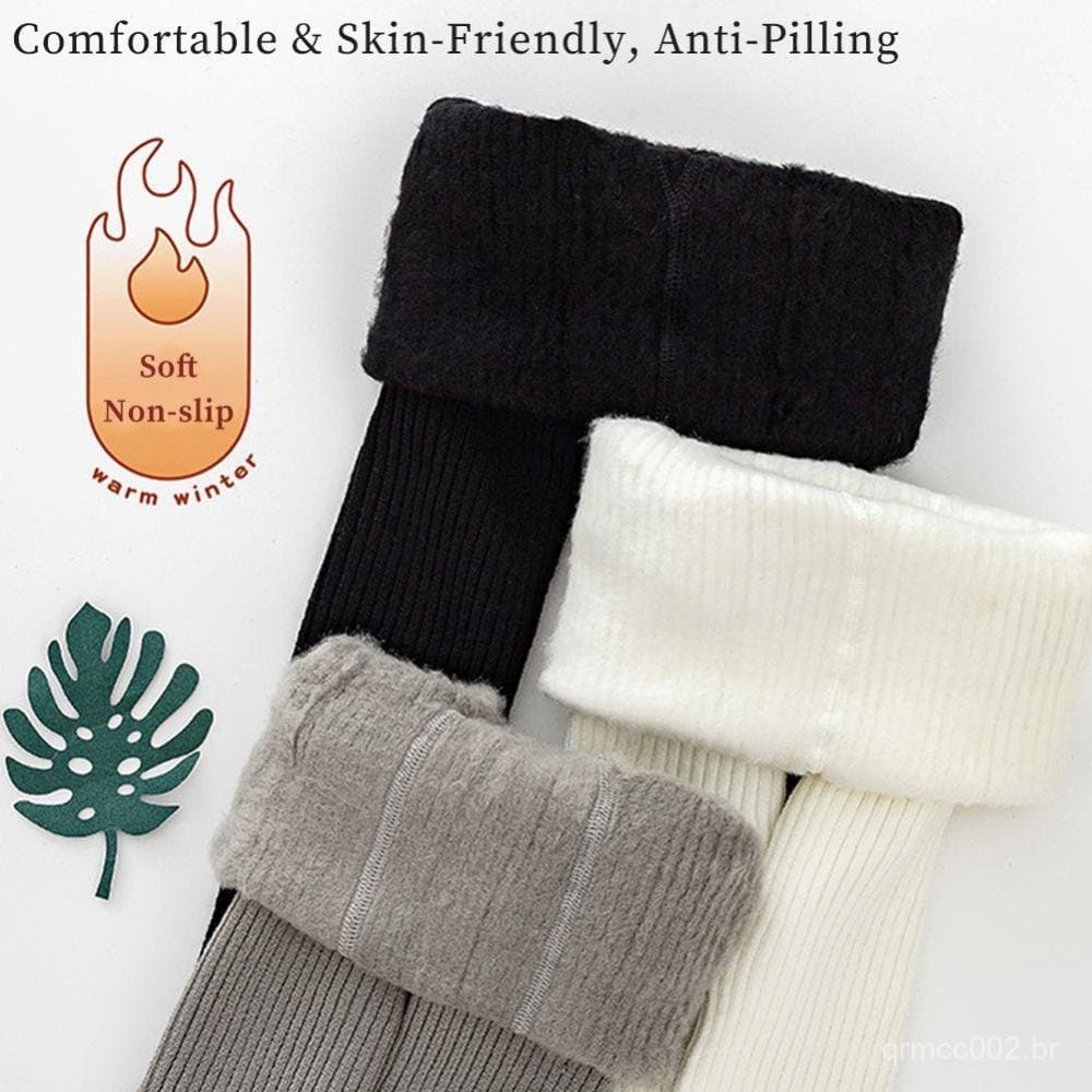 TKEY Inverno Crianças Collants Para Meninas Grosso Casual Algodão Da Criança Do Bebê Menina Meia-Calça Neve Manter Quent