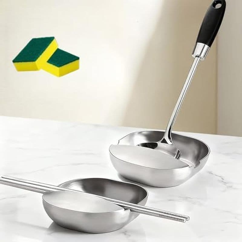 Descanso E Amp Para Colher Em Aço Inoxidável 304 ; Suporte Utensílios De Cozinha Multiuso , Concha Autônomo Com Base Est