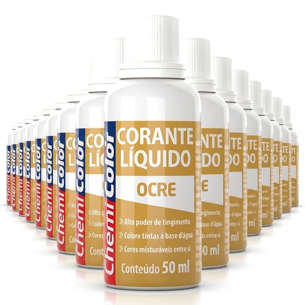 Kit 24 Corante Líquido Chemicolor Ocre 50ml para Tinta e Pintura