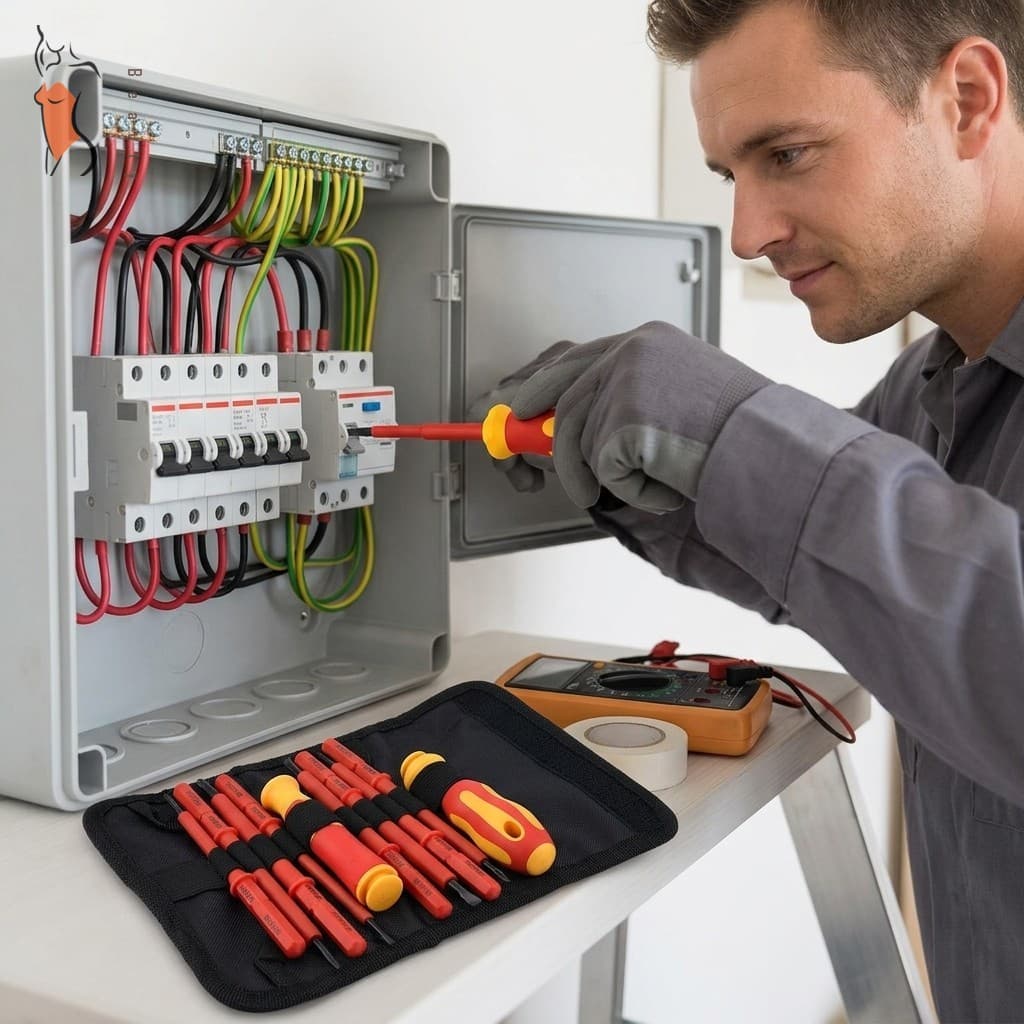 18 Em 1 Conjunto De Chave De Fenda Para Eletricista Isolado Magnético De Alta Dureza Liga De Aço Forma De U Bits Reparo