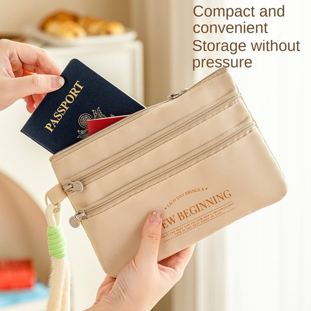 Portátil Grande Capacidade Saco De Armazenamento De Documentos De Viagem No Exterior Passaporte Bilhete De Ar Cartão De