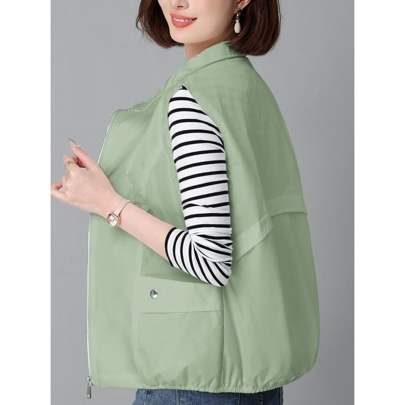 Plus Size colete superior primavera outono novo estilo Cardigan colete de meia-idade idosos mãe lapela colete capa roupa