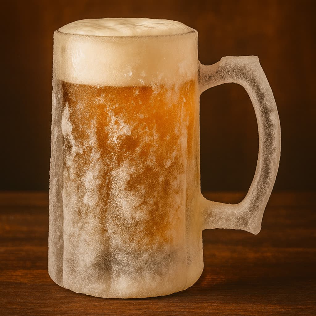 Caneca Zero Grau Congelada Em Vidro 350ml Para Bebidas Geladas Resistente Com Alça Para Bar