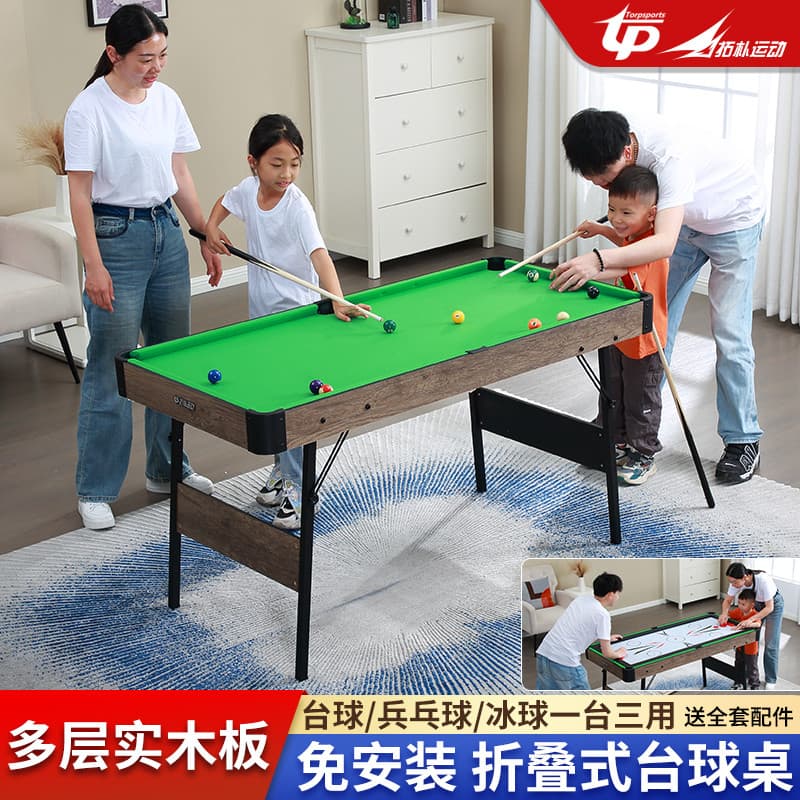 Mesa de bilhar dobrável para uso doméstico, sem instalação, para crianças, interior, multifuncional, mesa de tênis de me