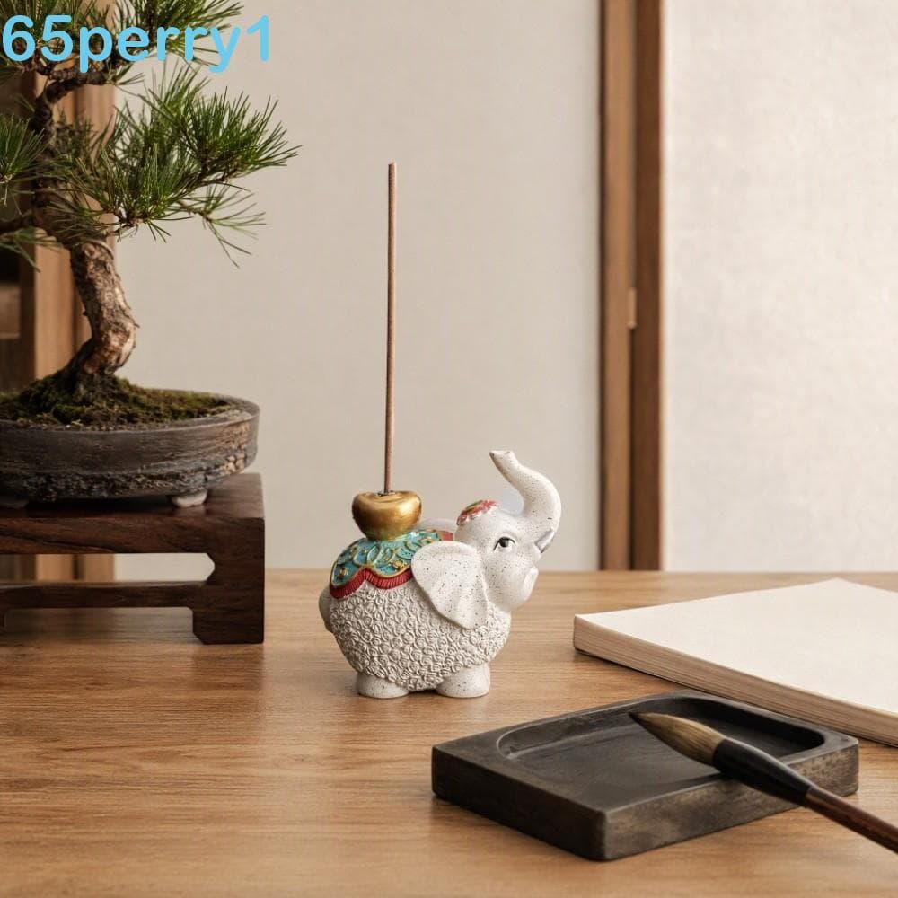 Base De Incenso De Mesa De Elefante PERRY1 , Queimador Da Sorte Estilo Cloisonne Vintage Tailandês