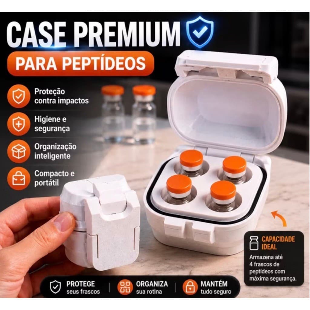 Caixa Porta Ampola 3ml a 5ml Case Organizadora p/ Tirze 4 Porta Frascos Ampolas Para Vacinas e Injeções