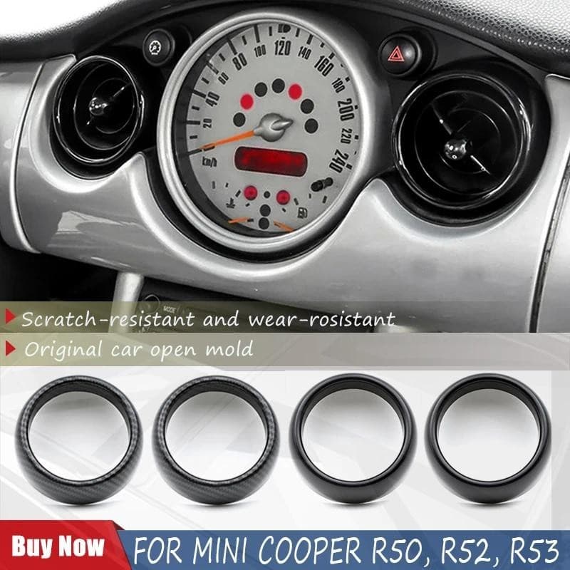 2 Pçs Ar Condicionado Saída De Ventilação Capa Anel Acessórios Interiores Guarnição Para Mini Cooper R50 R52 R53 2006 20