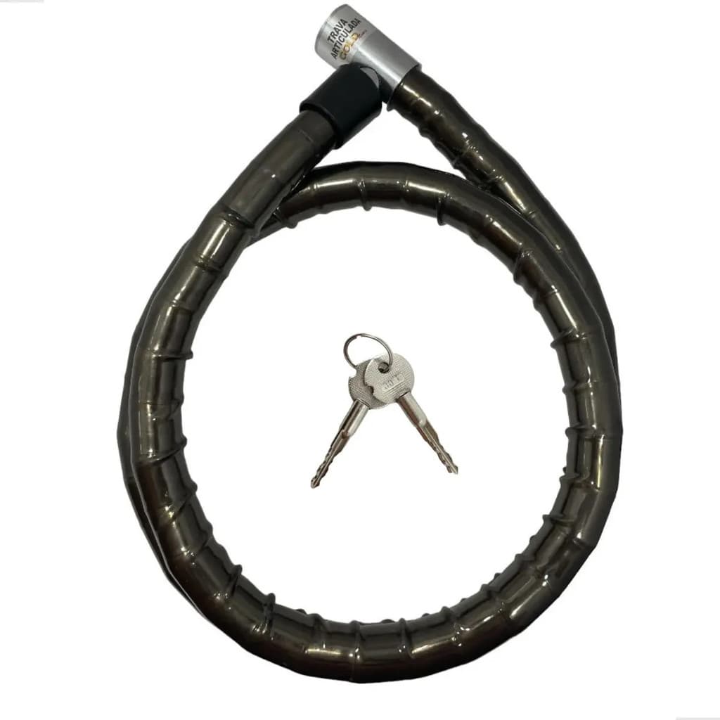 Gold cadeado trava para trancar moto Articulada anti-furto 1.5 metros 22mm espessura cor preto