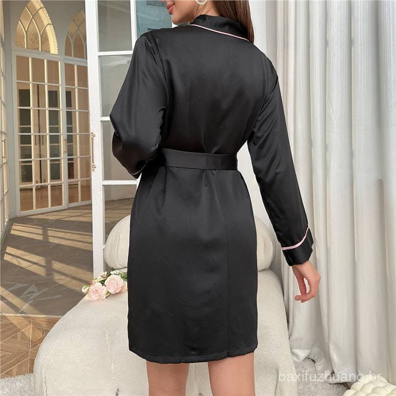 Senhoras Homewear palavra-pescoço senhoras pijamas casa europeu americano roupão pijamas v comércio exterior camisola.