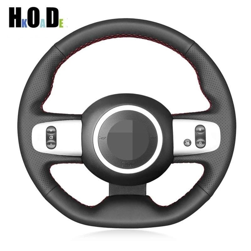 DIY Preto Mão-Costura Volante Capa De Couro Artificial Capas De Do Carro Para Renault Twingo 3 2014-2019