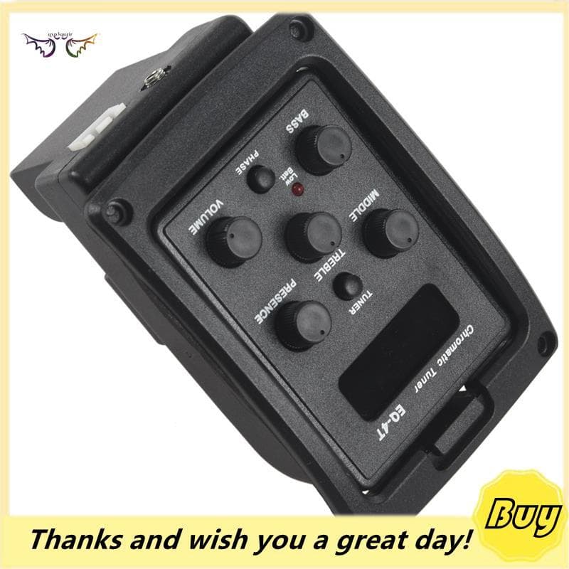 EQ-4T 4 Band Pickup Pré-Amplificador Com Afinador Para Guitarra Acústica Sintonizador LCD E Controle De Volume De Elétri